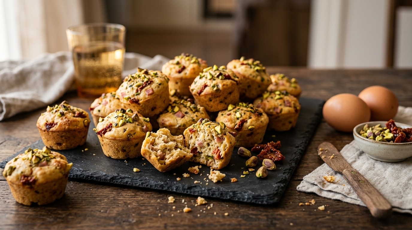 Hartige Minimuffins met Pistachenoten recept Hartige Minimuffins met Pistachenoten recept