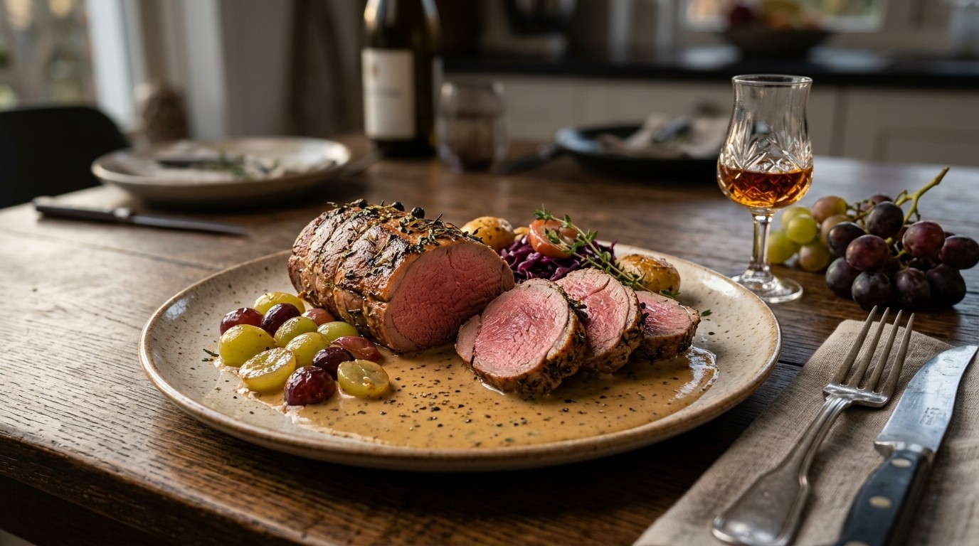 Hazenrug met Cognac-roomsaus
