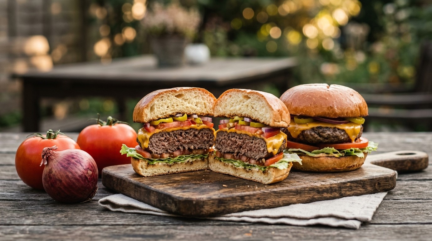 Homemade Cheeseburgers Huge