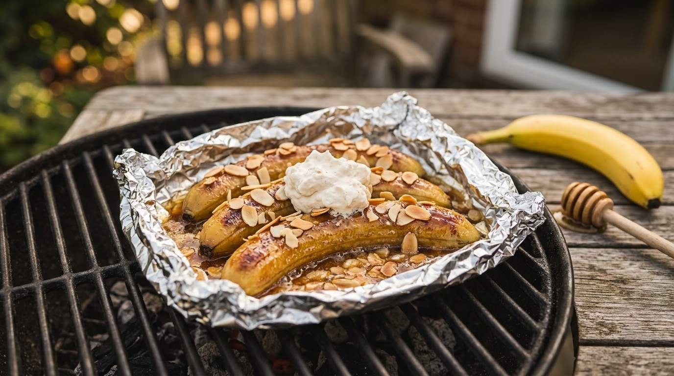 Honingbananen op de bbq