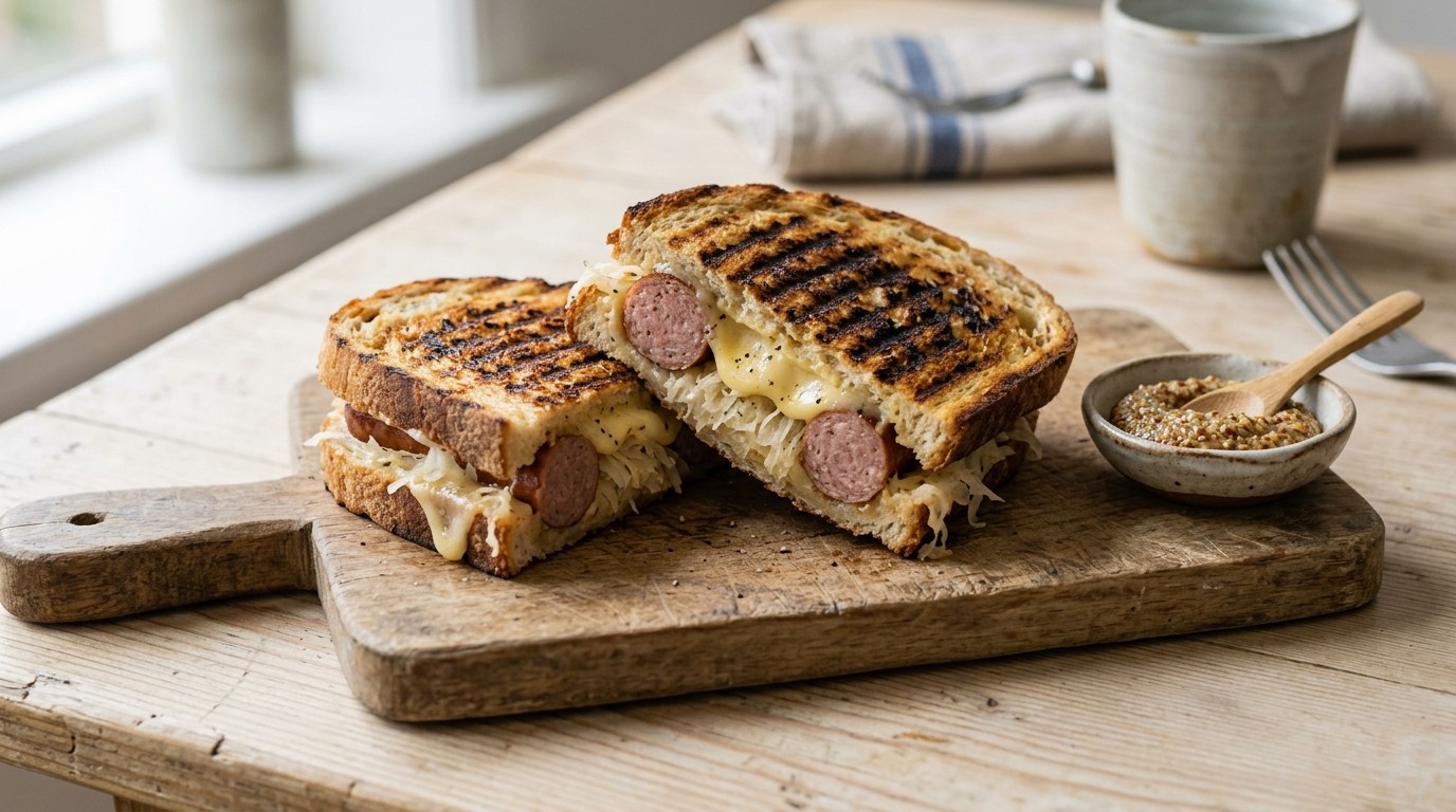 Hotdogtosti met Zuurkool van Sonja Bakker