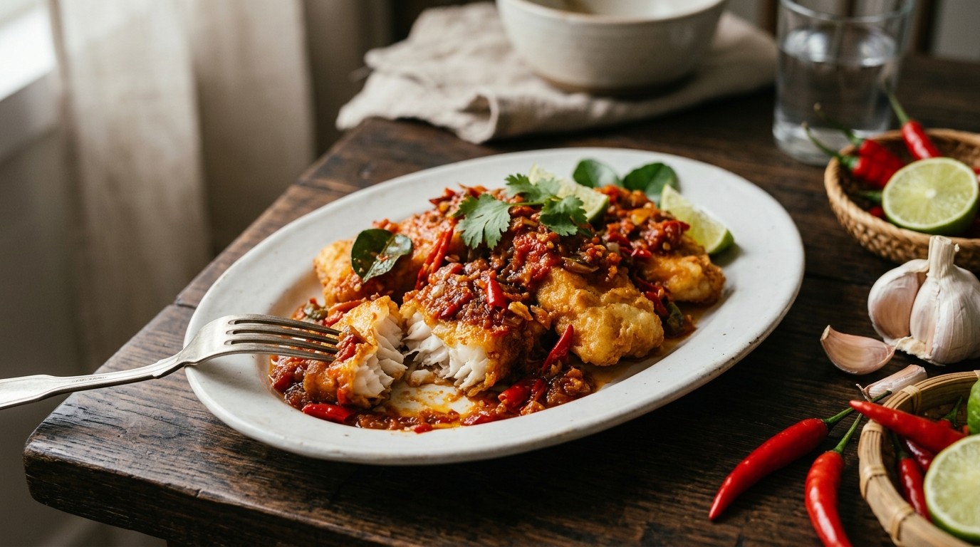 Ikan Belado (gekruide Kabeljauw) recept Ikan Belado (gekruide Kabeljauw) recept