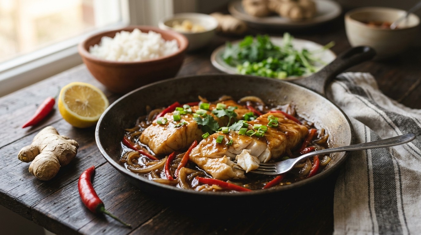 Ikan Djahé (mild Gekruide Kabeljauw)