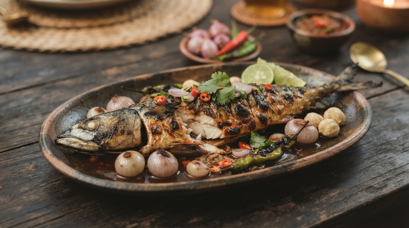 Ikan Panggang Dibumbui Dengan Manis Dan Assam (makreel in Zoet Zure Saus)