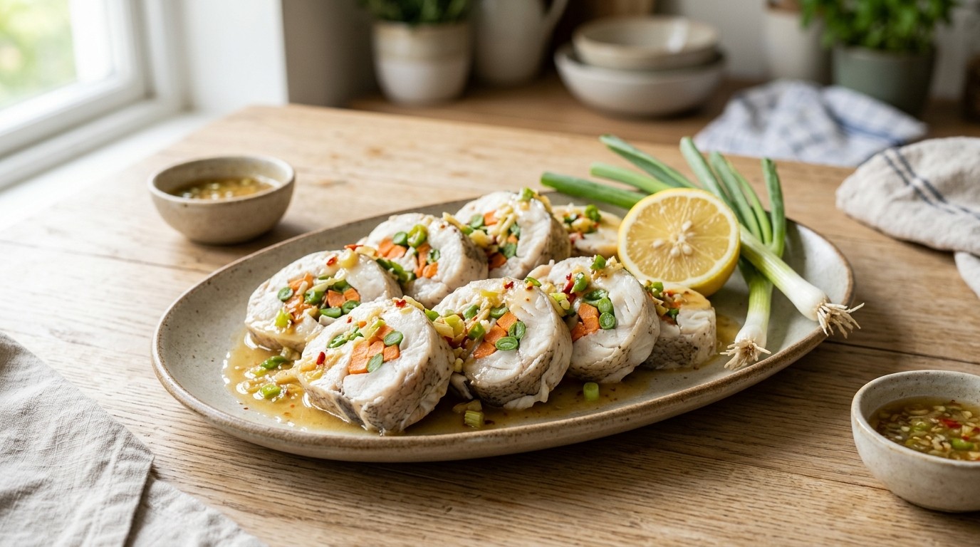 Ikan Sebelah Isi (rolletjes van vis en Groente met Botersausje) recept Ikan Sebelah Isi (rolletjes van vis en Groente met Botersausje) recept