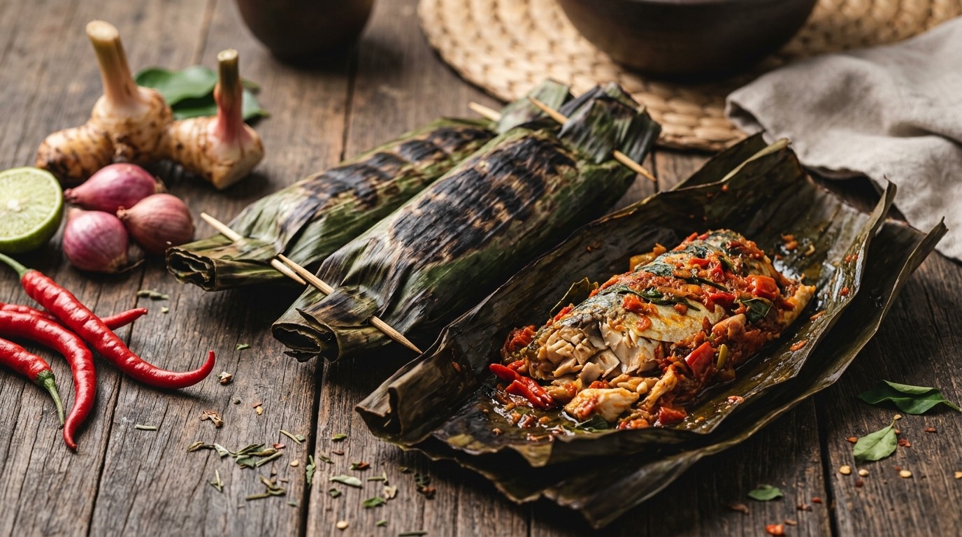 Ikan Tongkol Pepes (gestoomde Makreel)