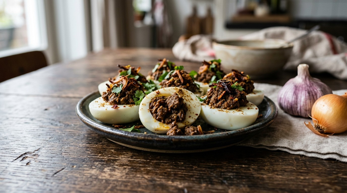 Indonesische Gevulde Eieren recept Indonesische Gevulde Eieren recept
