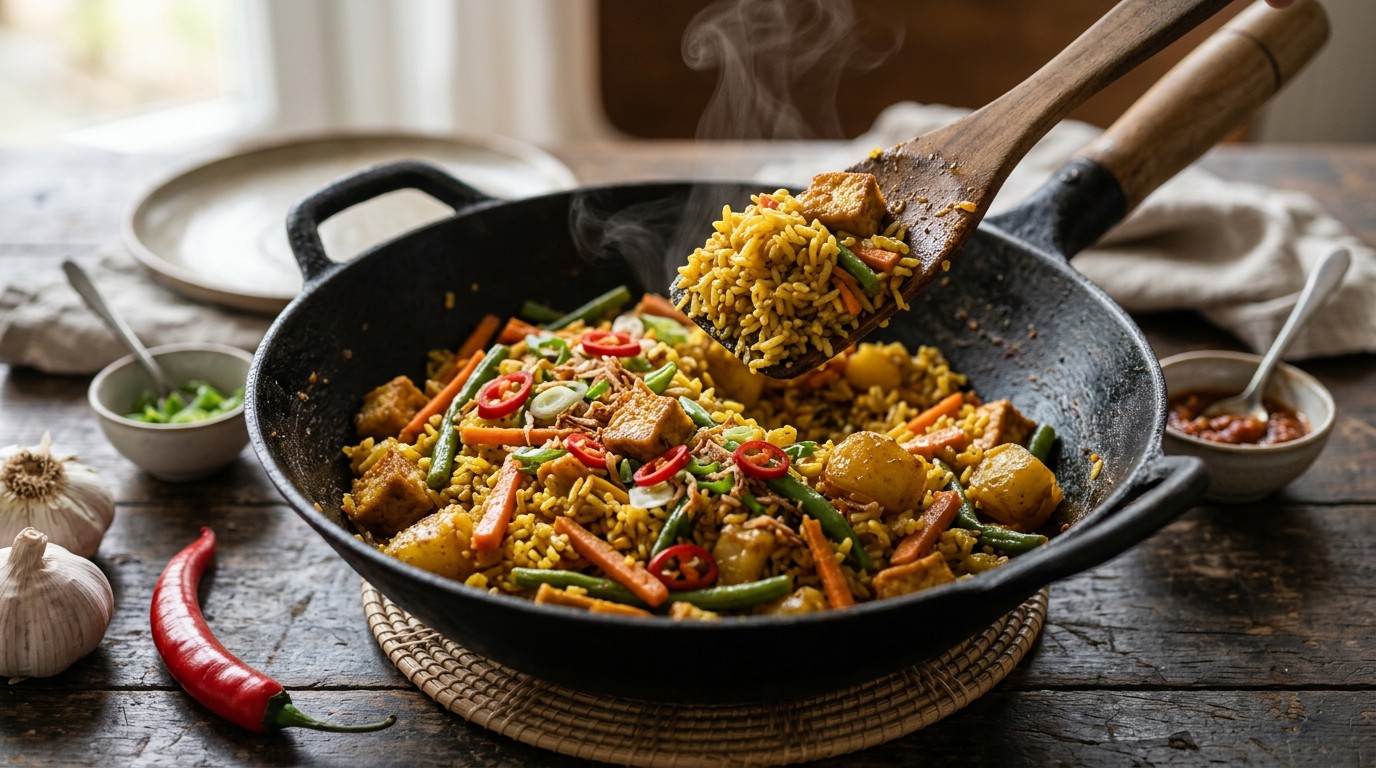 Indonesische Roerbak met Tofu recept Indonesische Roerbak met Tofu recept