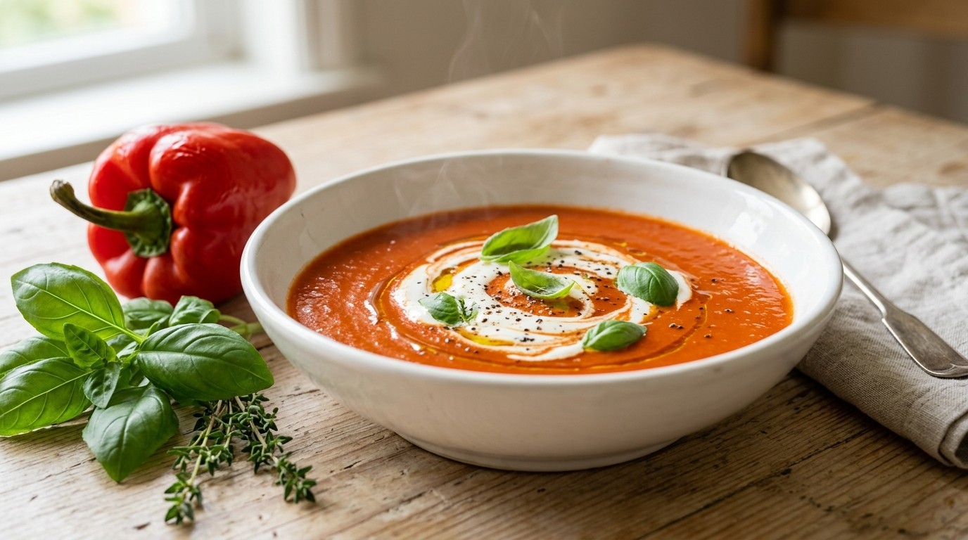 Italiaanse Rode Paprikasoep recept Italiaanse Rode Paprikasoep recept