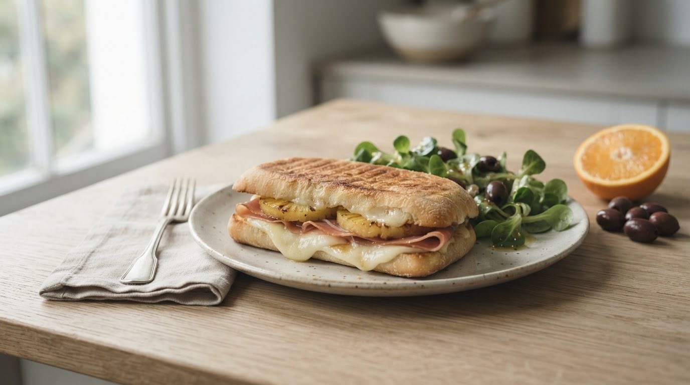 Italiaanse Tosti Parmaham-ananas