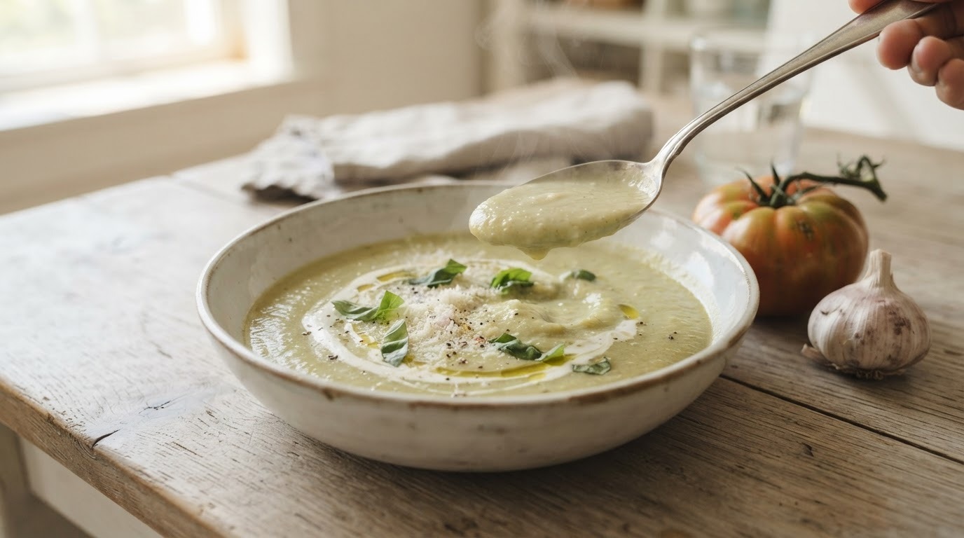 Italiaanse Verfijnde Zuppa di Zucchine (courgettesoep)