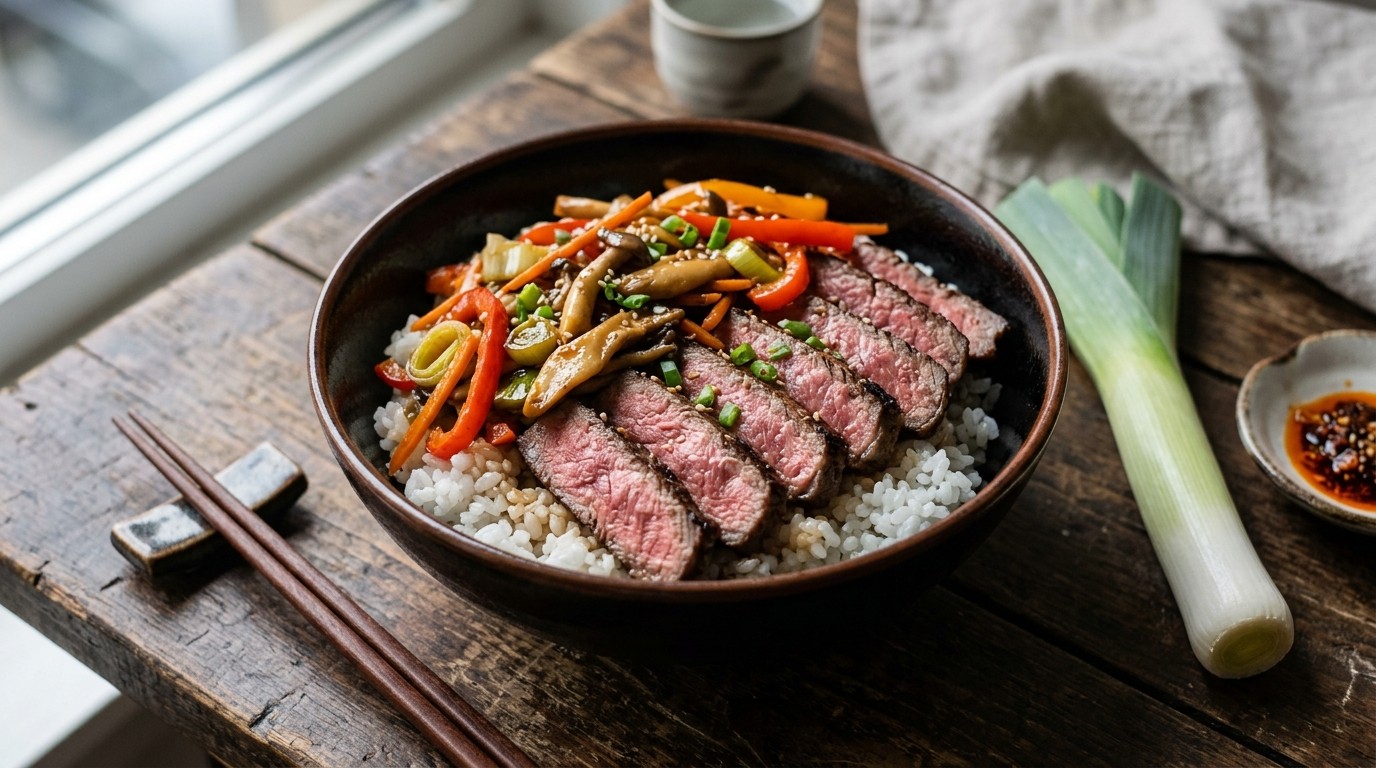 Japanse Groentensaus met Entrécote