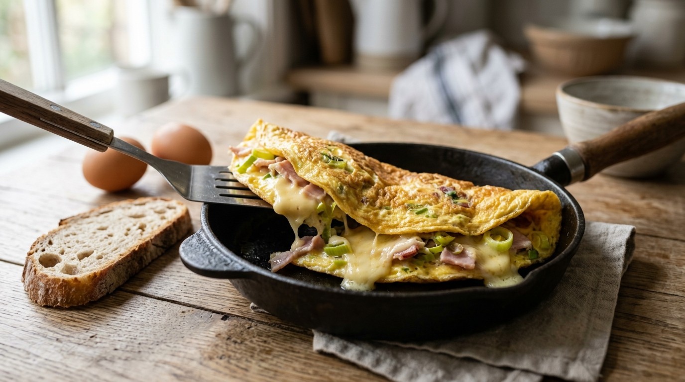 Kaas-ham-prei Omelet