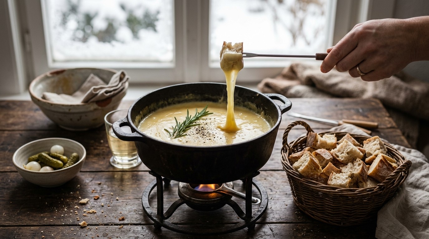 Kaasfondue met Rozemarijn
