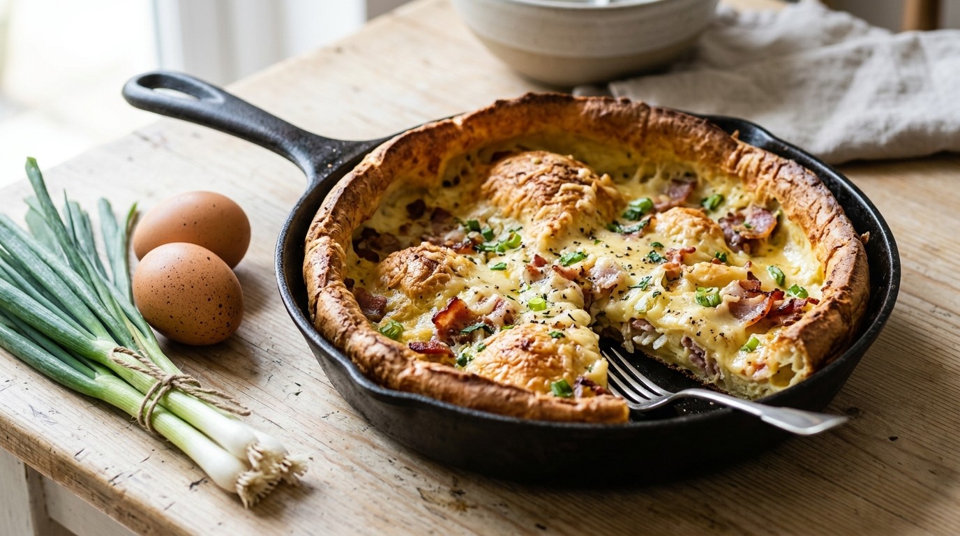 Kaaspannetje met Spek en ui