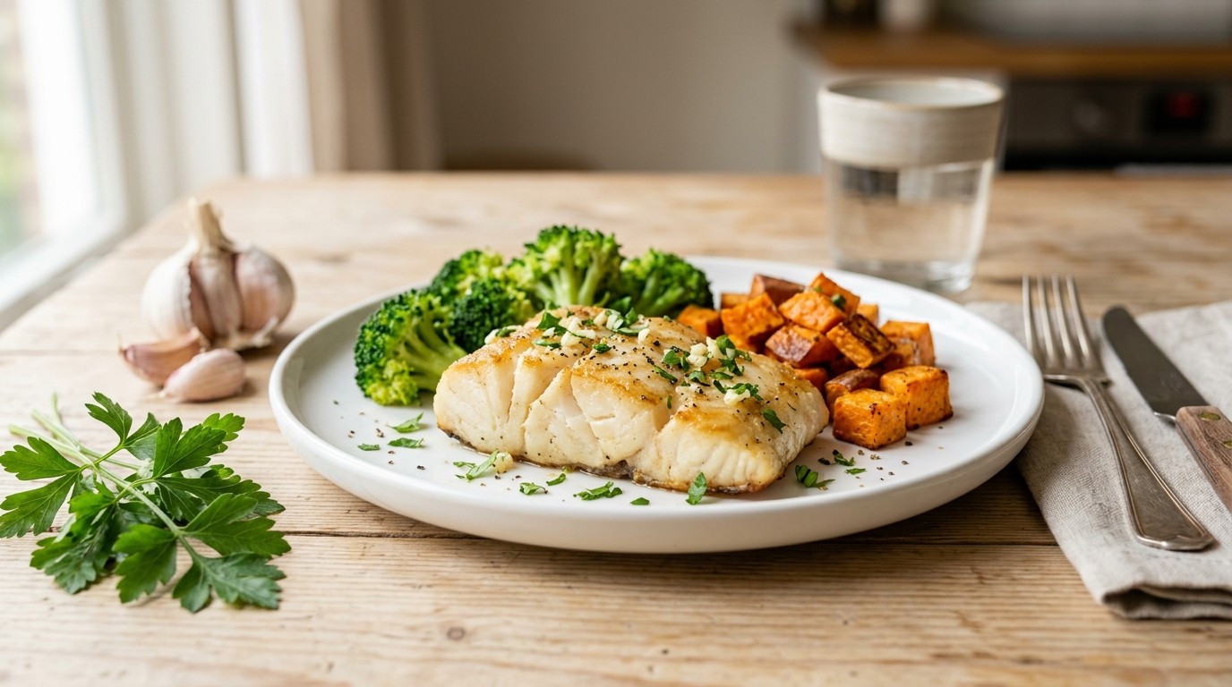 Kabeljauw met Brocolli en Bataat
