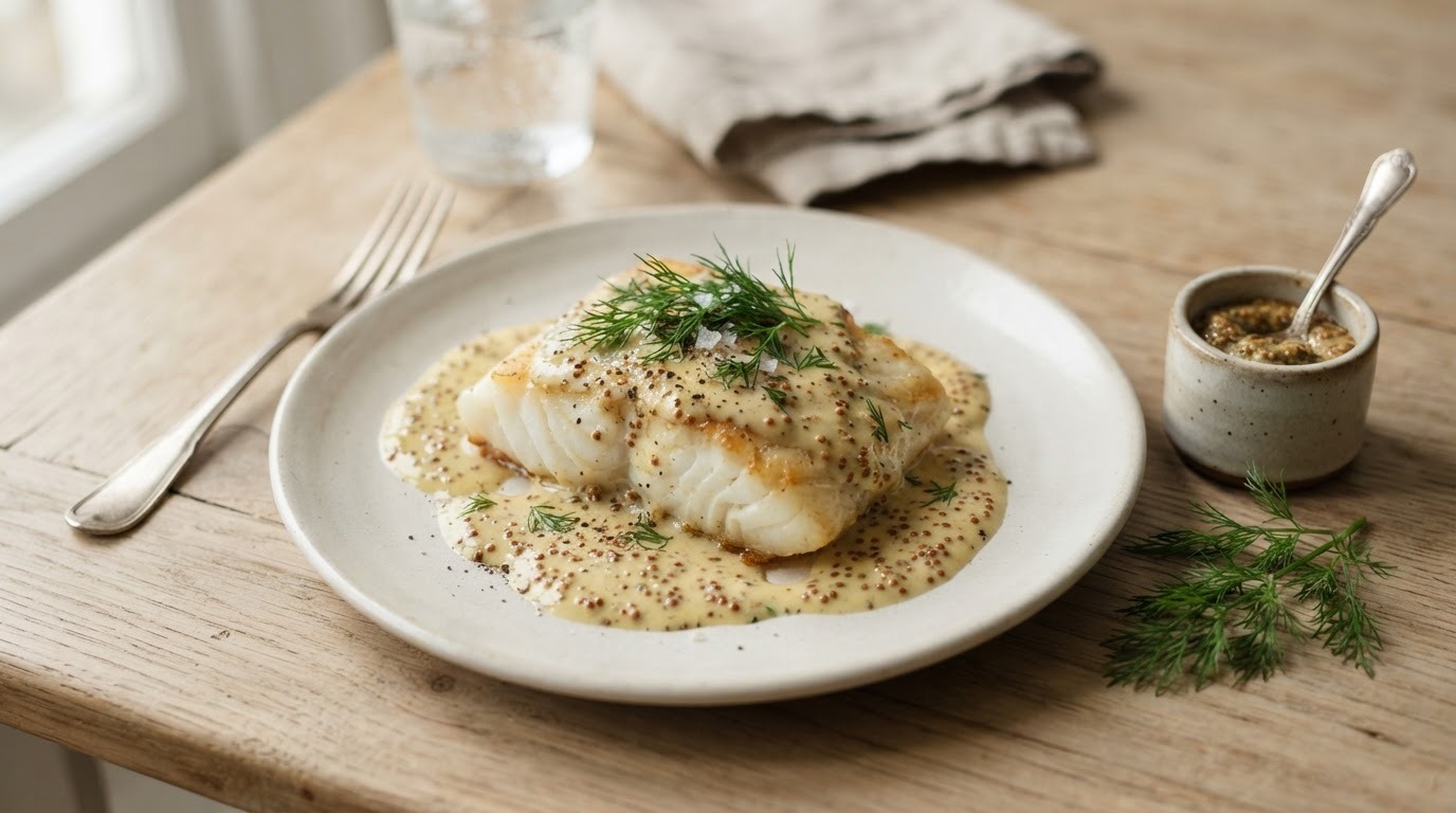 Kabeljauw met Mosterdsaus recept Kabeljauw met Mosterdsaus recept