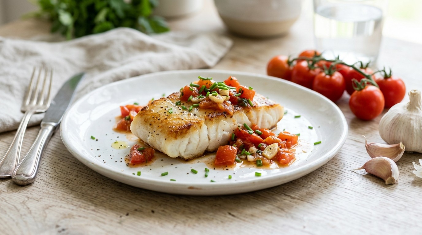 Kabeljauw met Tomatendressing