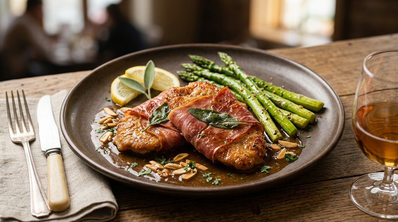 Kalfschnitzel in Sherryjus