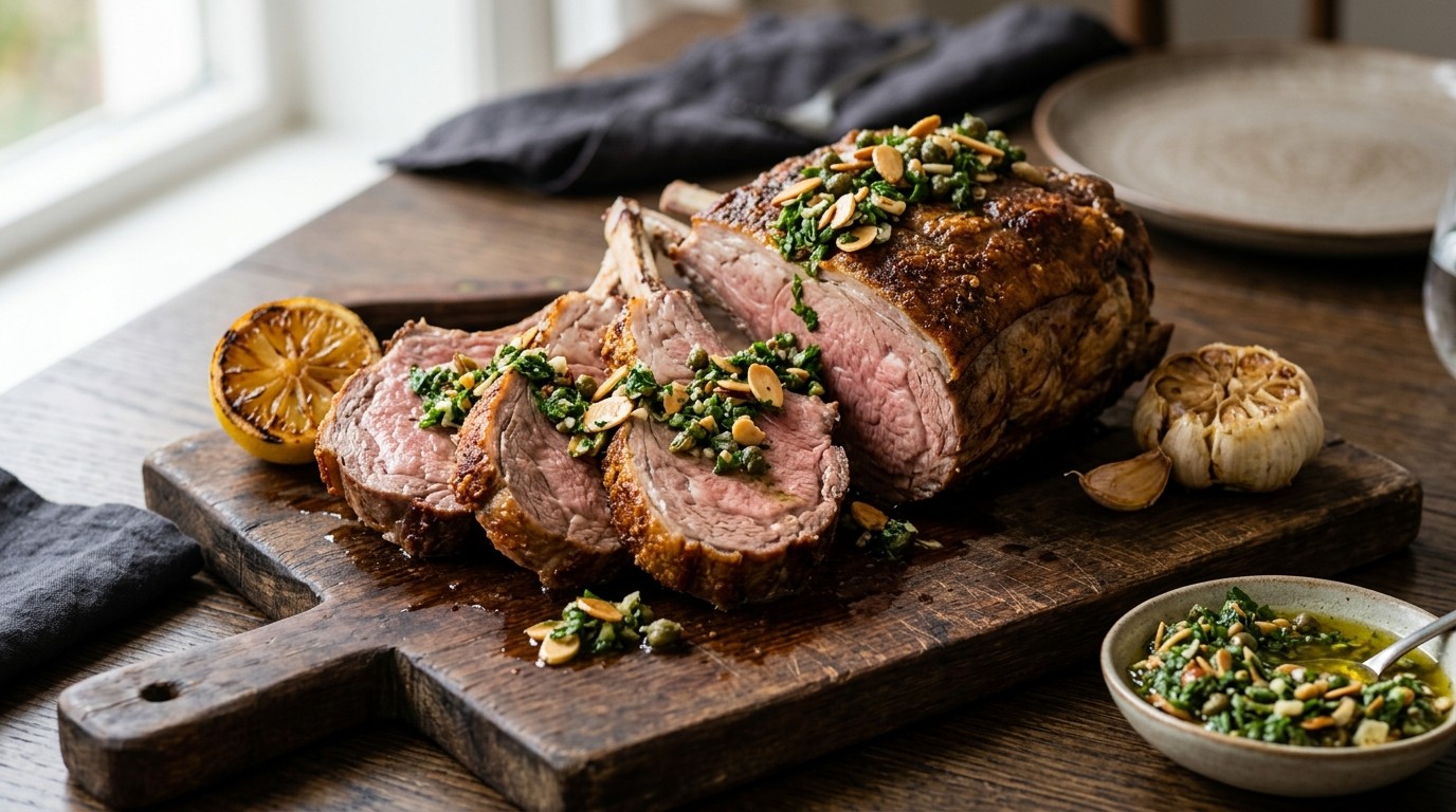 Kalfsribstuk met Amandel Peterseliesalsa recept Kalfsribstuk met Amandel Peterseliesalsa recept