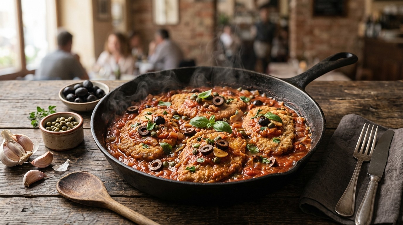 Kalfsschnitzel in Tomatensaus