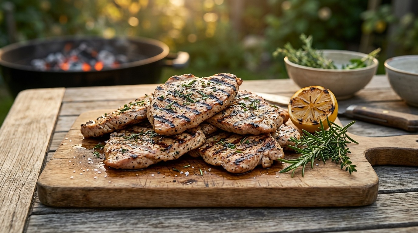 Kalkoenbiefstukjes op de bbq