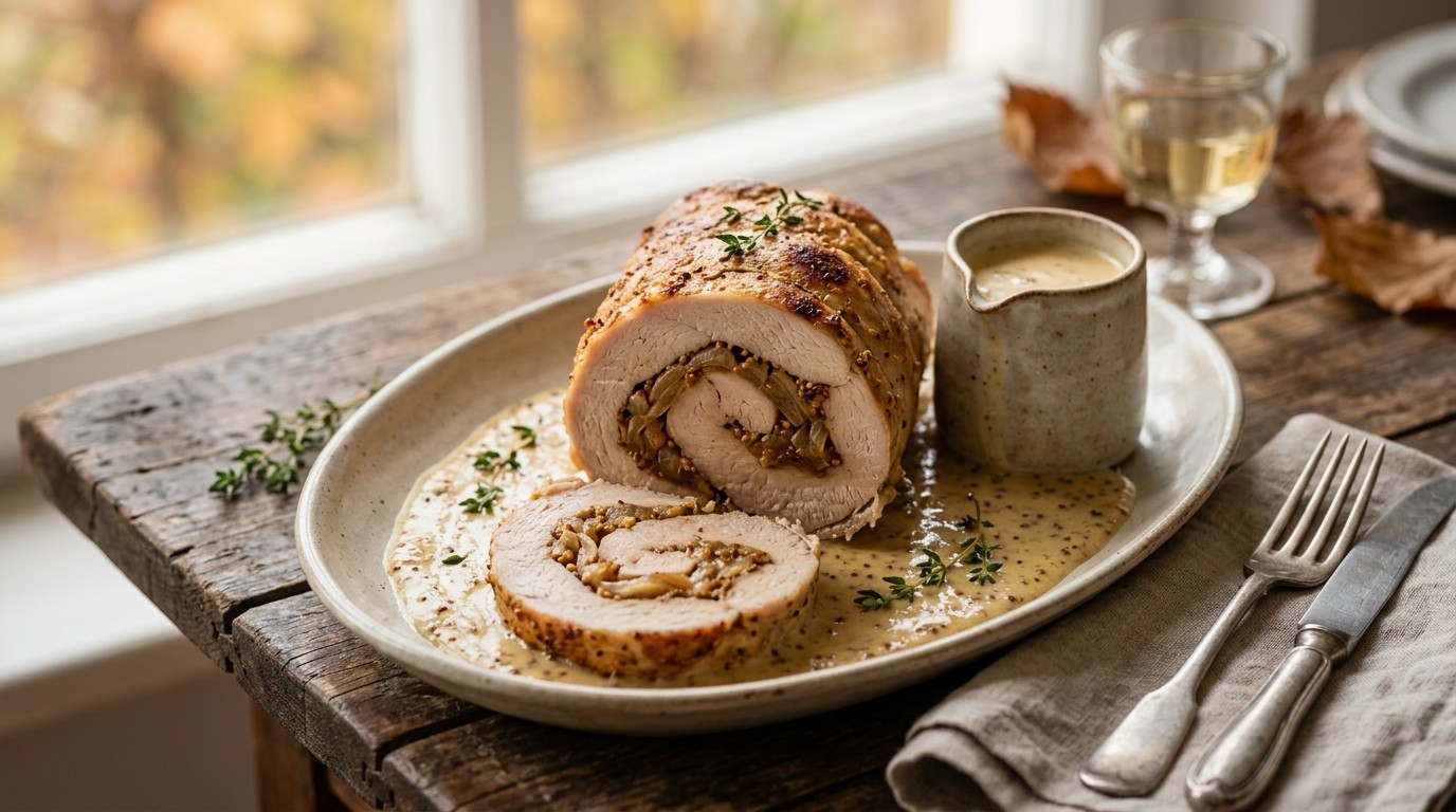 Kalkoenfilet Gevuld met Uien en Mosterd