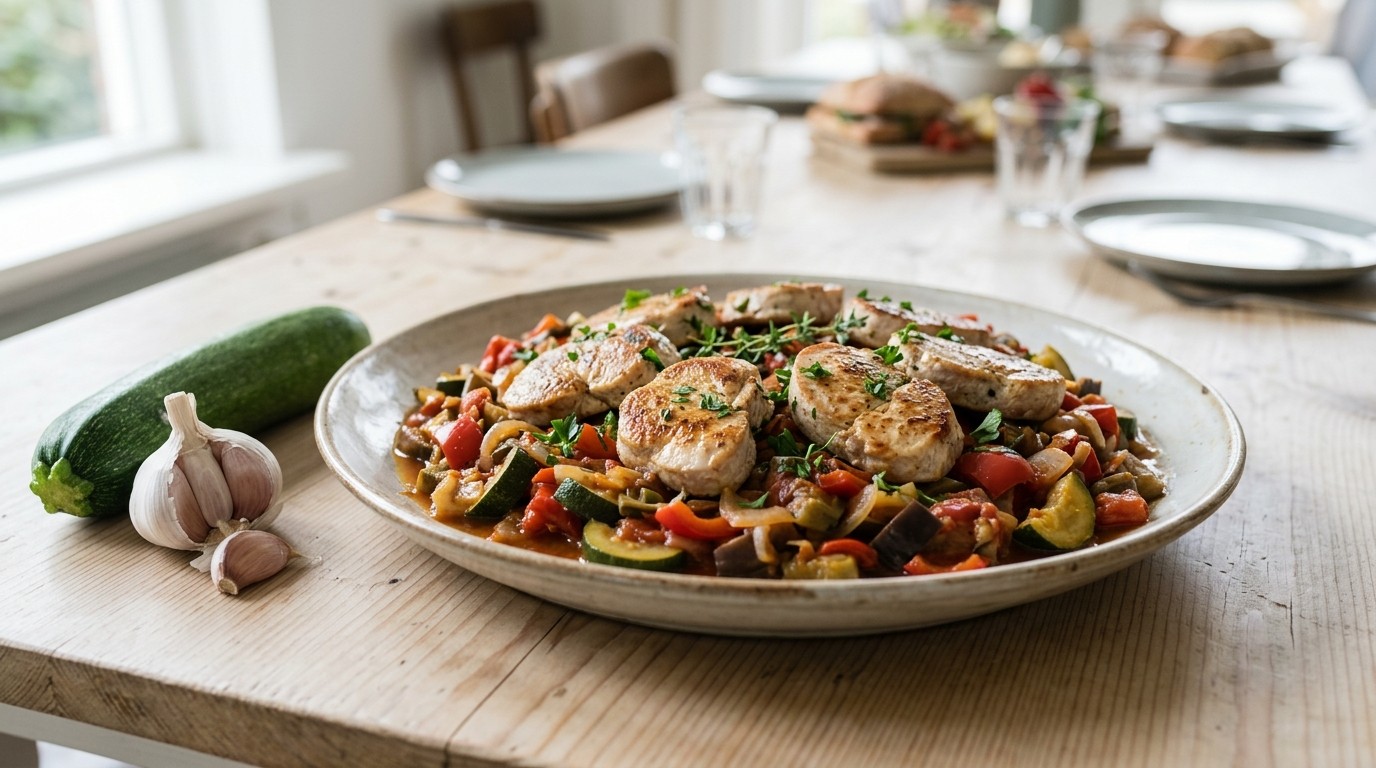 Kalkoenmedaillons met Ratatouille Voor Buffet