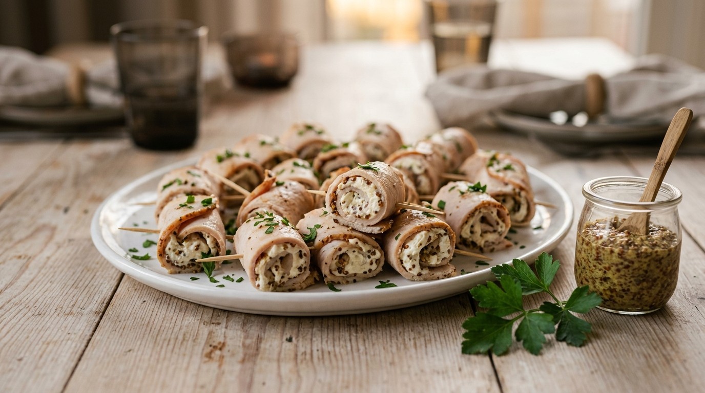 Kalkoenrolletjes met Roomkaas