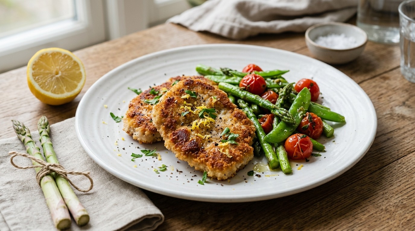 Kalkoenschnitzels met Asperges en Peultjes recept Kalkoenschnitzels met Asperges en Peultjes recept