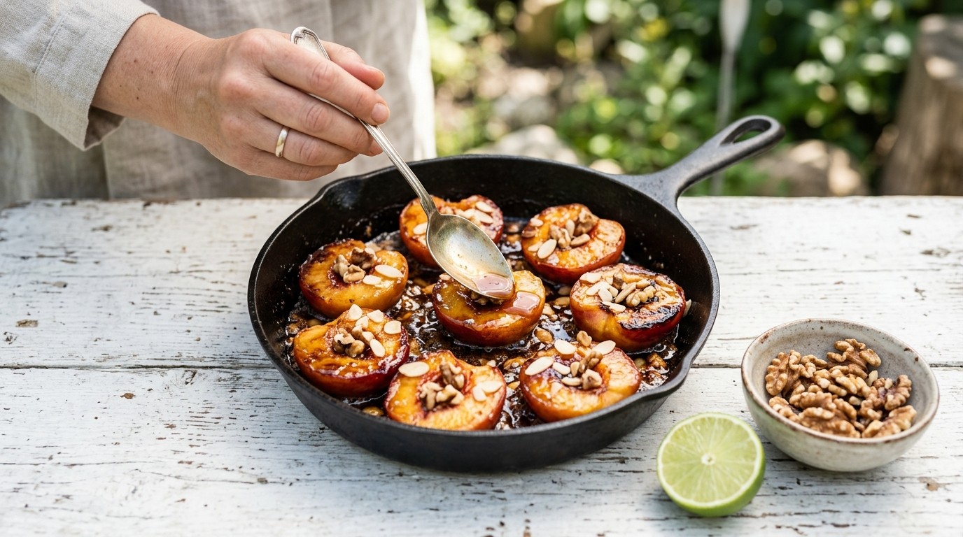 Karamel Nectarines met Noten recept Karamel Nectarines met Noten recept