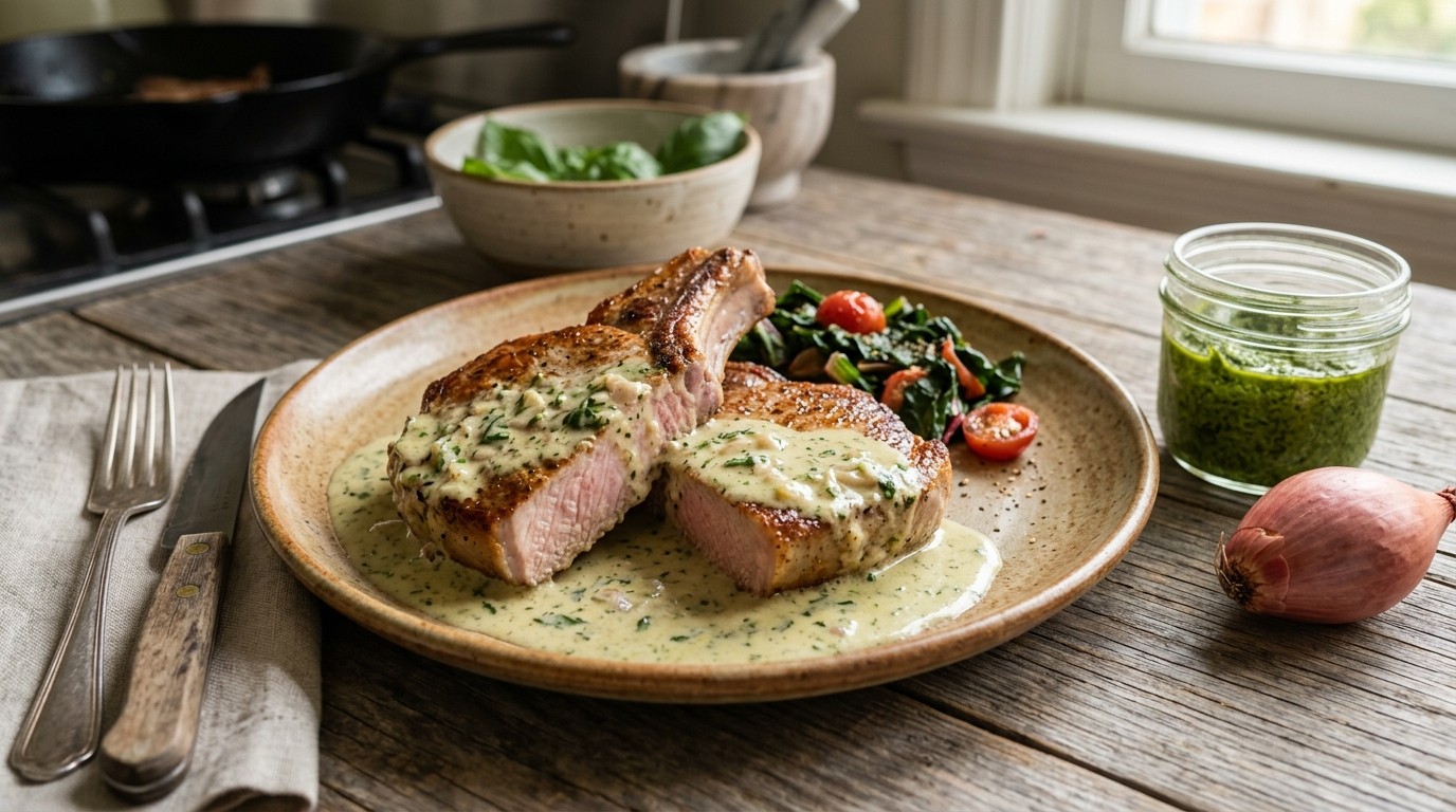 Karbonades met Pesto-monchousaus