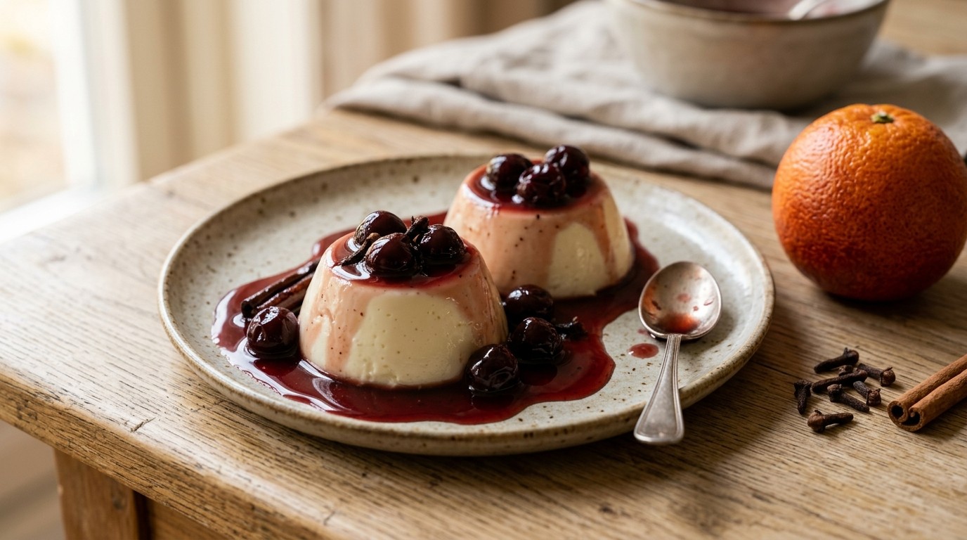 Karnemelkpudding met Kersensiroop