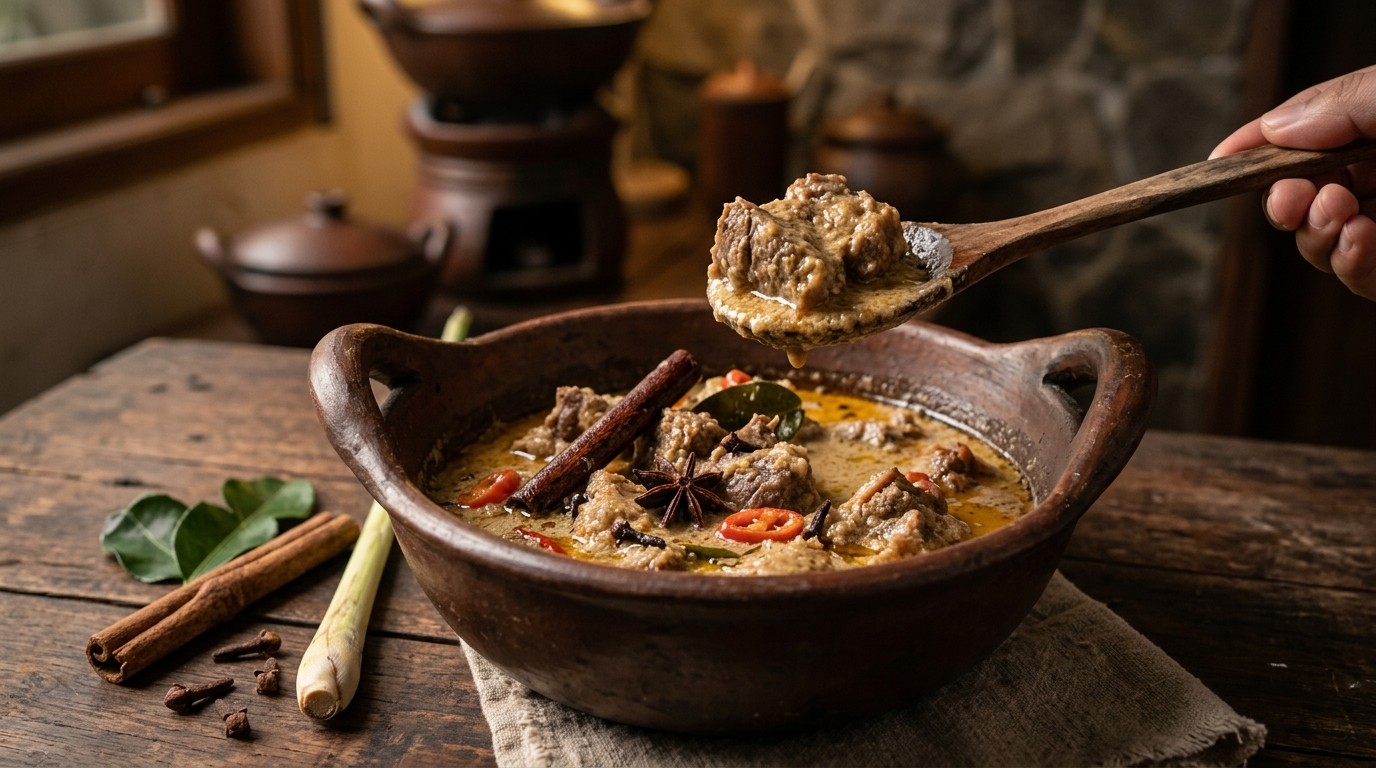 Karsigu (geitenvlees in Kokossaus)