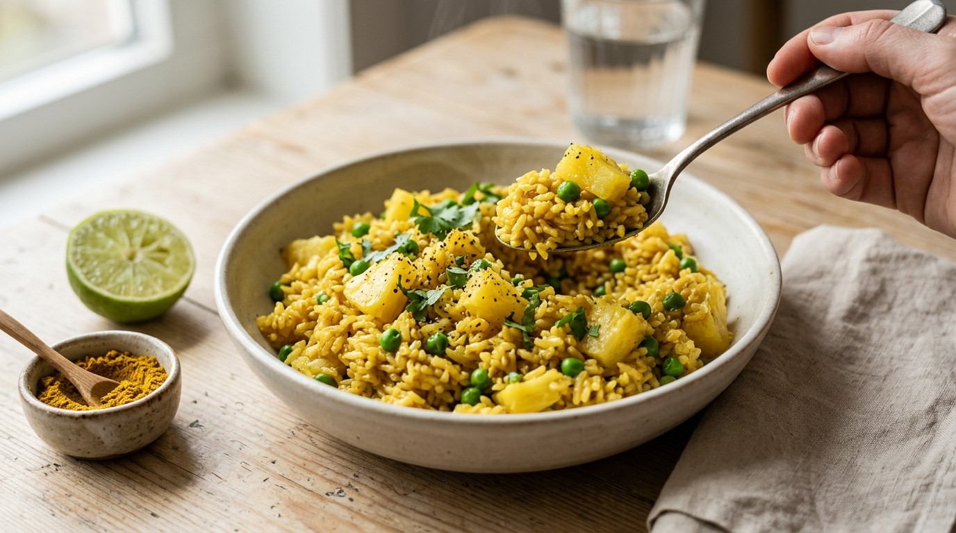 Kerrierijst met Ananas en Erwten