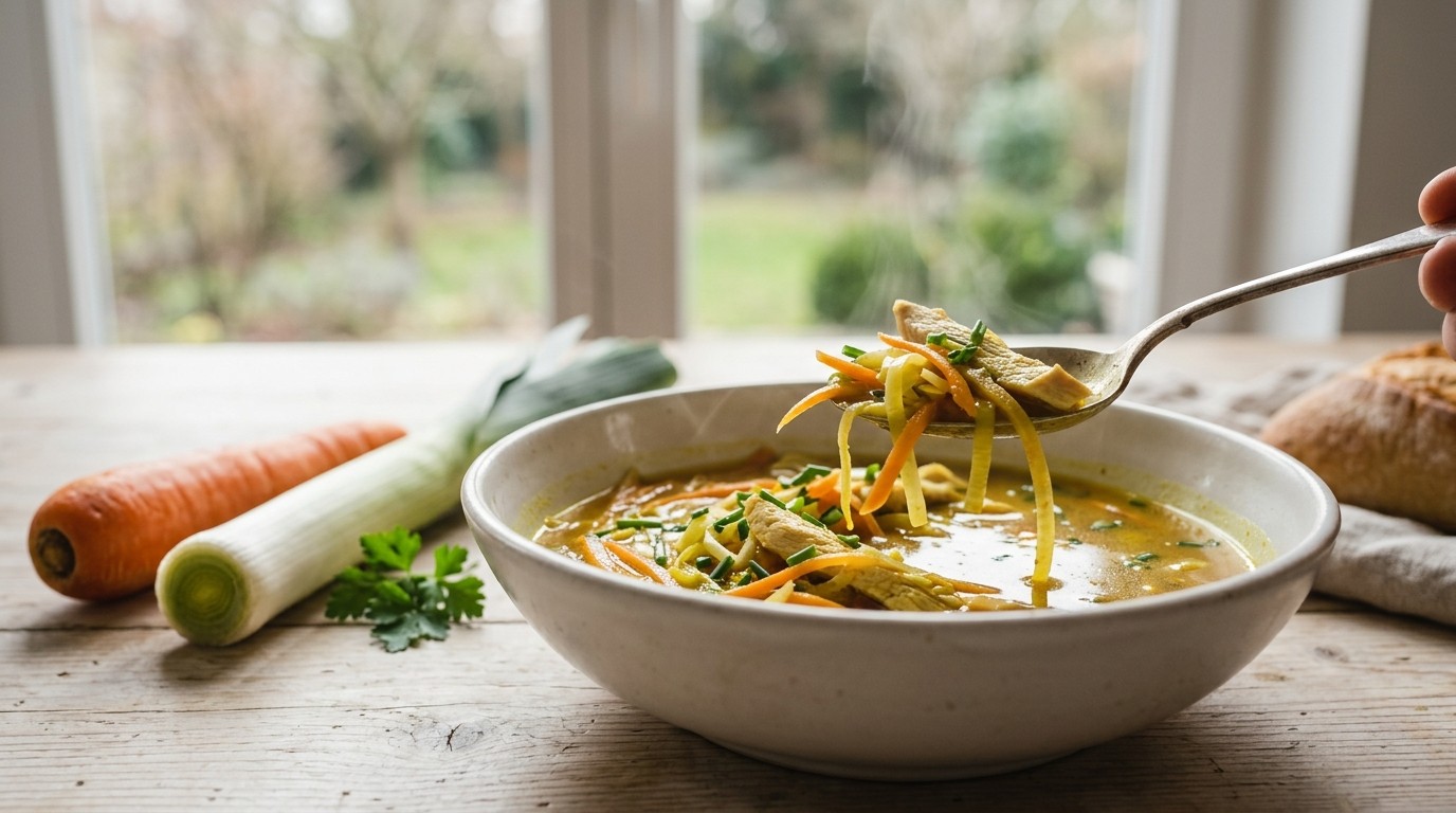 Kerriesoep met Groentenjulienne