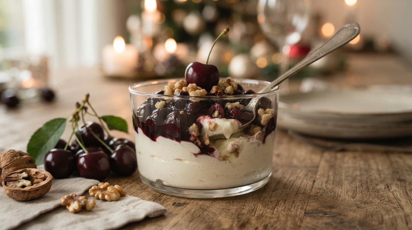 Kersendessert met Noten