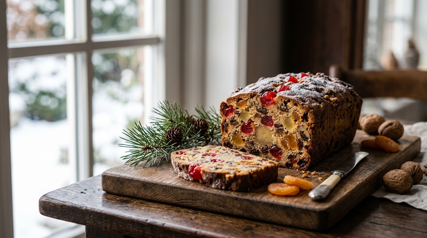 Kerstcake met Fruit en Noten