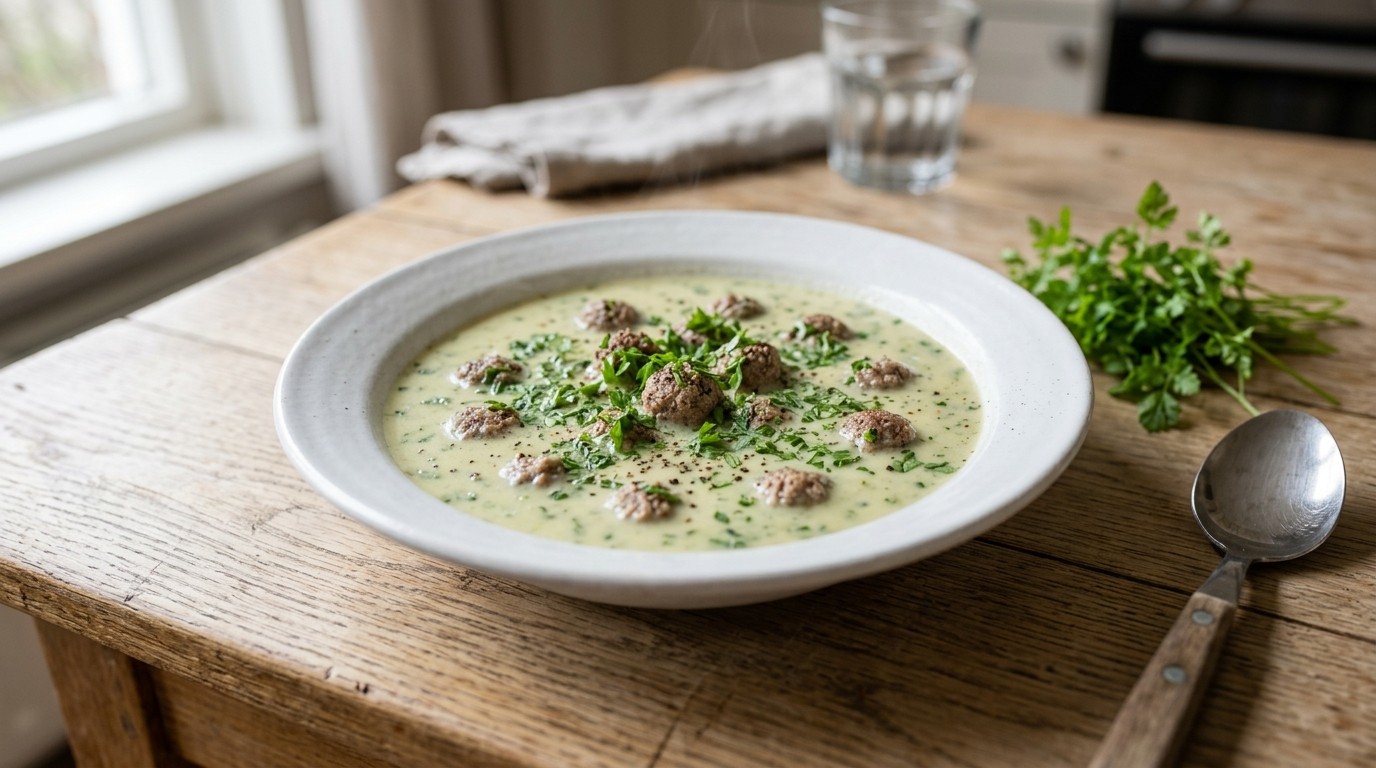 Kervelsoep met Gehaktballetjes recept Kervelsoep met Gehaktballetjes recept