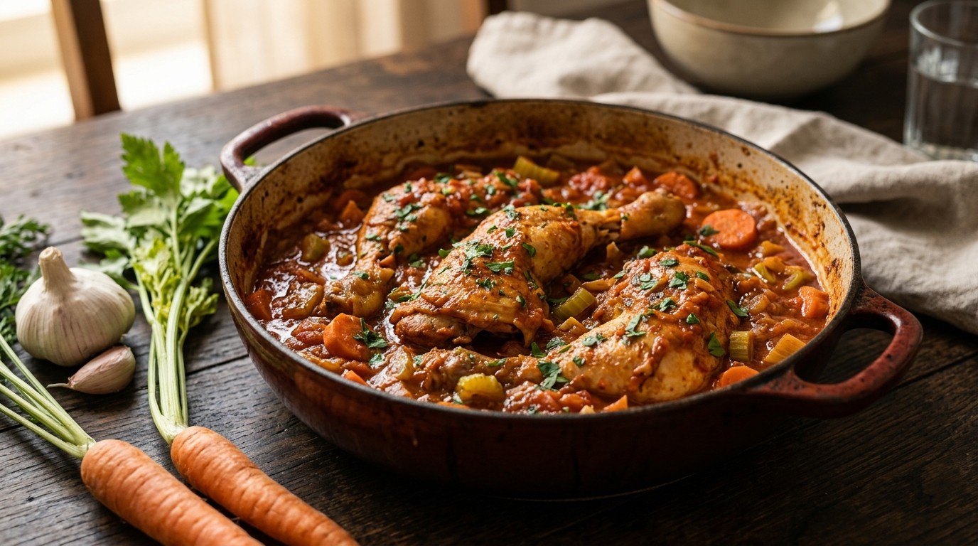 Kip in Groenten Tomatensaus recept Kip in Groenten Tomatensaus recept