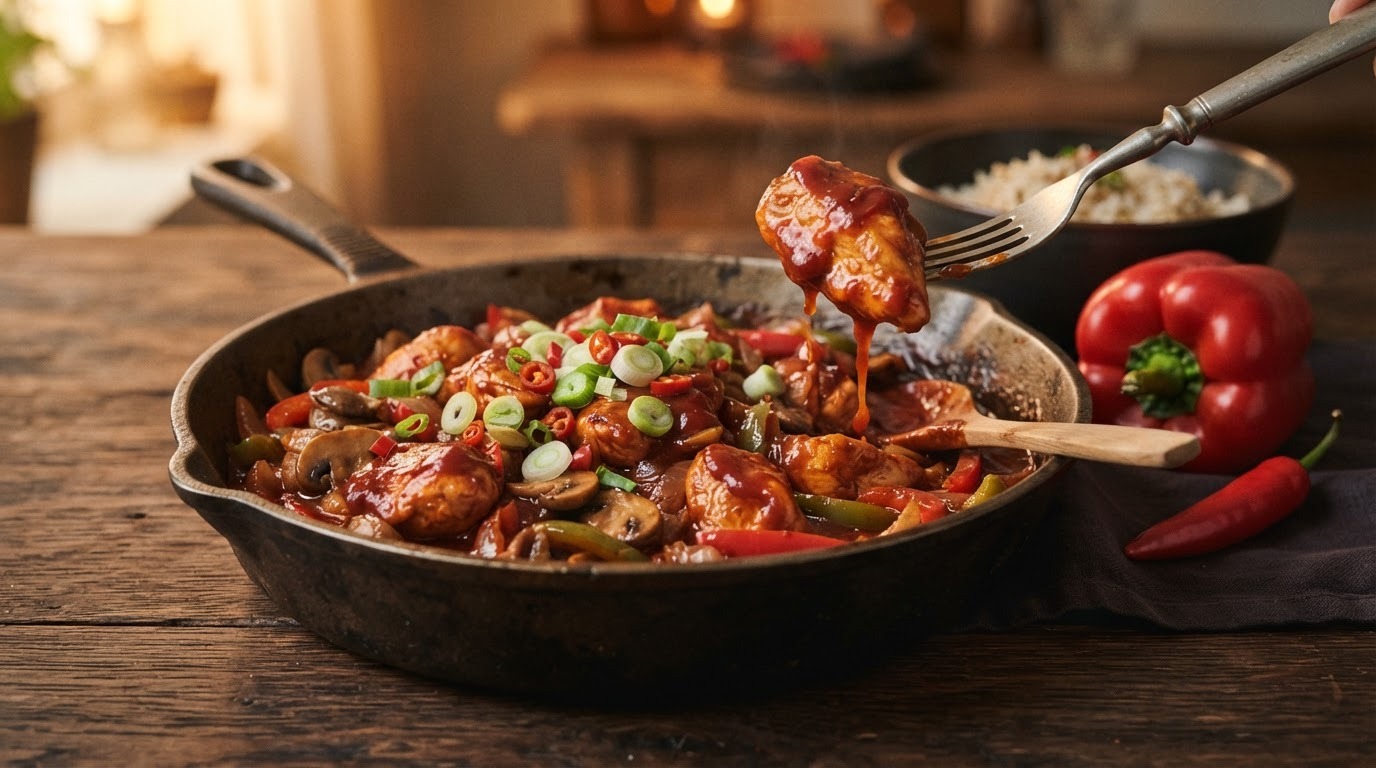 Kip in Rode Pittige Saus recept Kip in Rode Pittige Saus recept