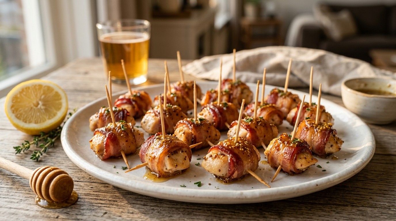 Kip met Bacon met een Honing-citroendressing recept Kip met Bacon met een Honing-citroendressing recept