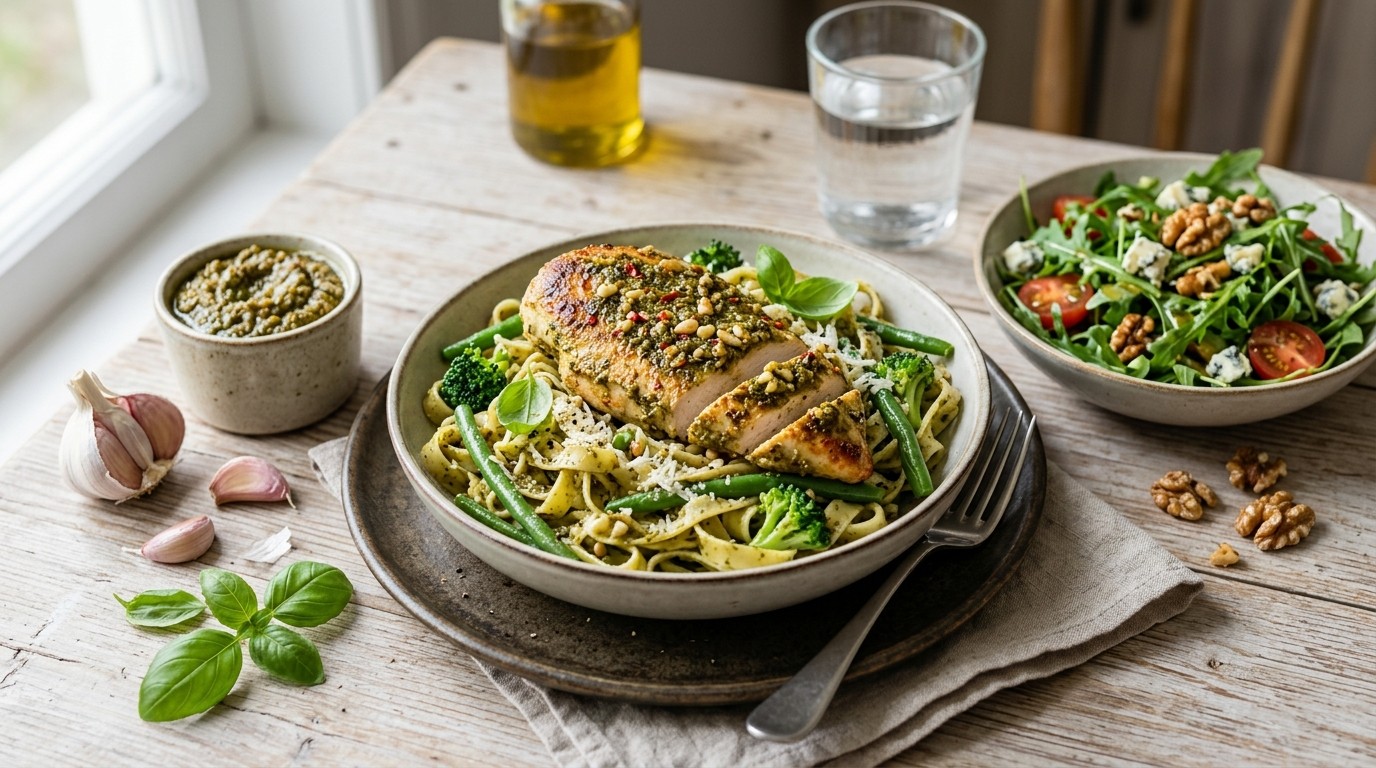 Kip met Pesto en Groene Salade