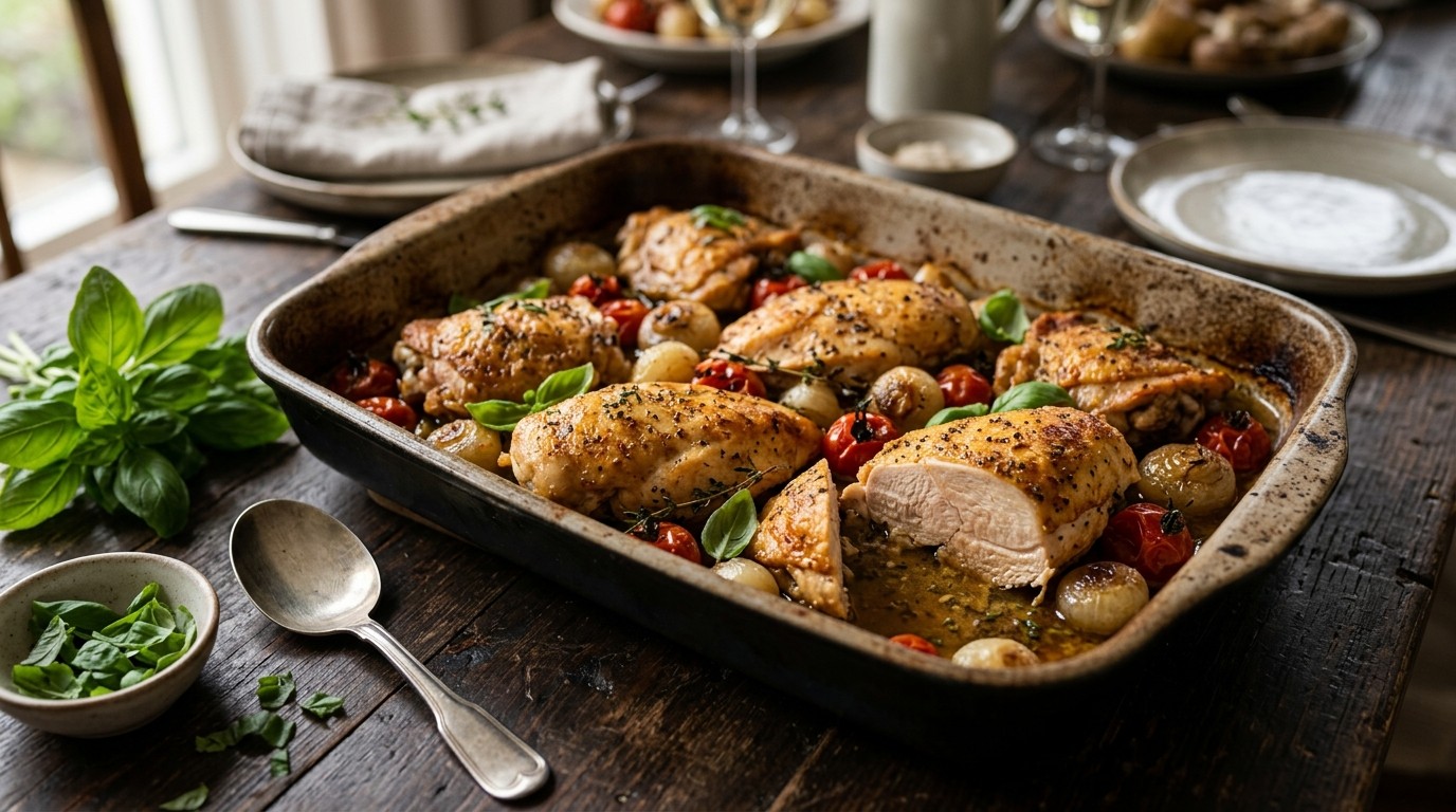 Kip met Uien en Tomaat Voor Buffet