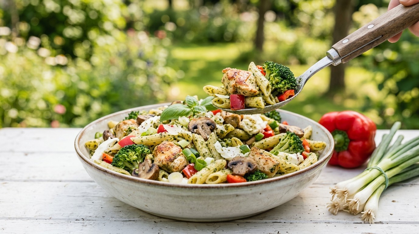 Kip Pesto Pastasalade recept Kip Pesto Pastasalade recept
