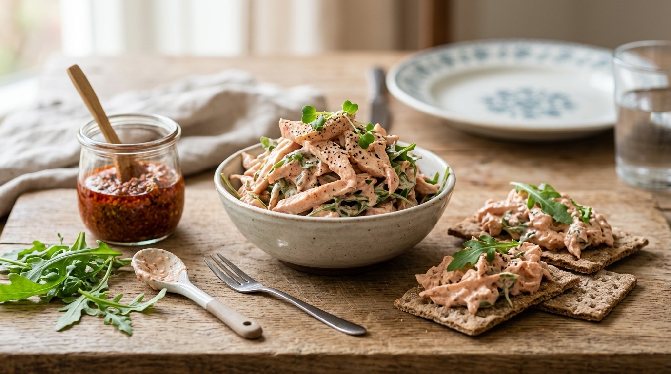 Kip Rode Pesto Salade