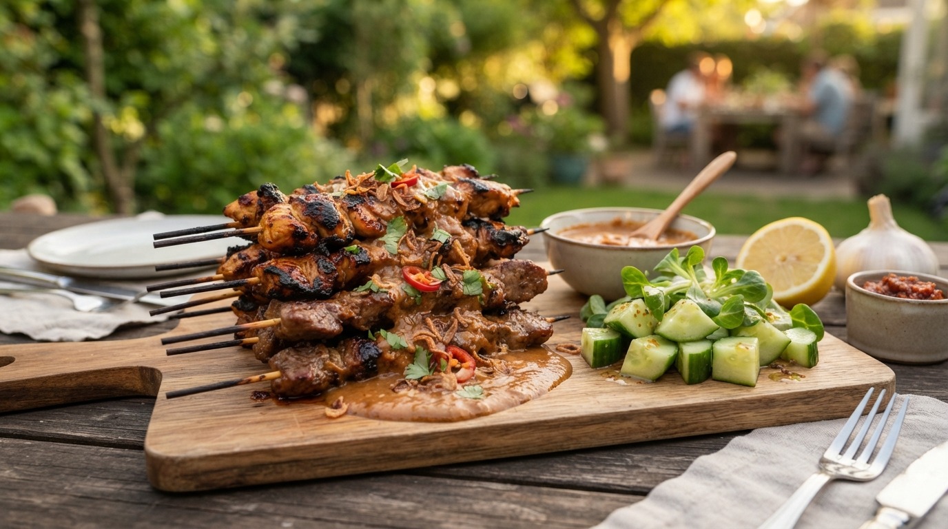 Kip-varkenssaté met Satésaus recept Kip-varkenssaté met Satésaus recept