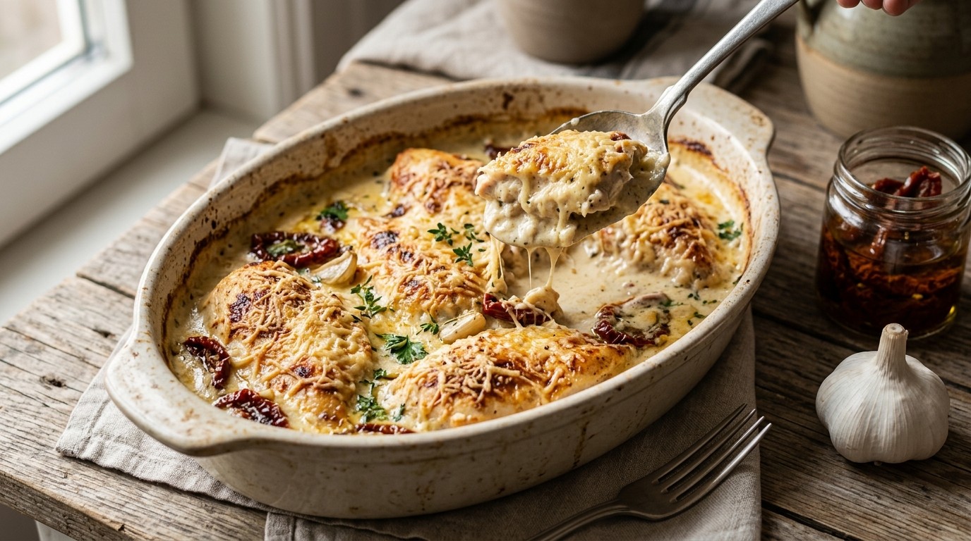 Kipfilet met 4-kazensaus