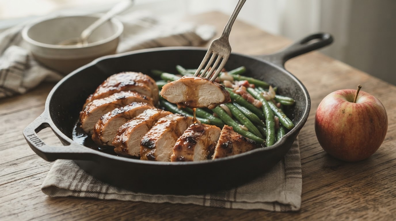 Kipfilet met Appelstroop en Zoete Boontjes