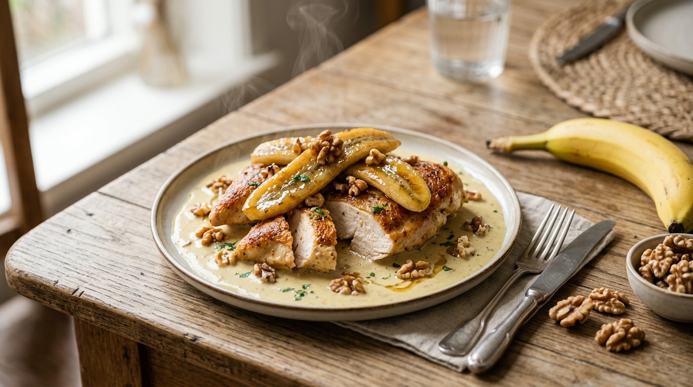 Kipfilet met Banaan en Walnoten recept Kipfilet met Banaan en Walnoten recept